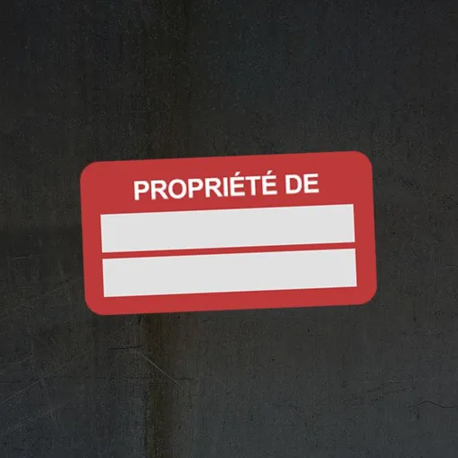 Etiquettes de propriete personnalisees pour identification de materiel