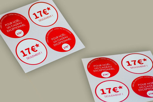 Etiquettes adhésives en vinyle blanc brillant