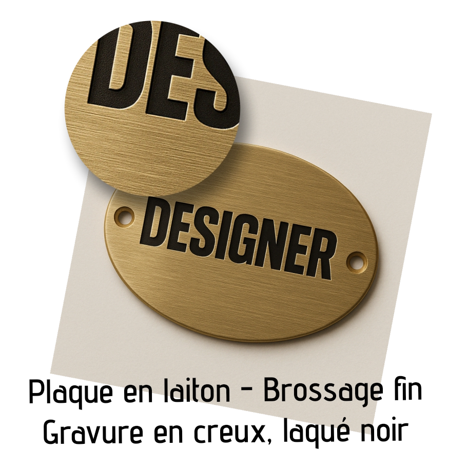 Plaque laiton brossé