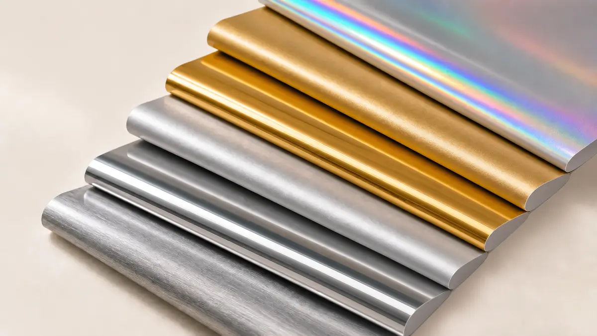 Autocollants aspect métallisé argent, or et iridescent