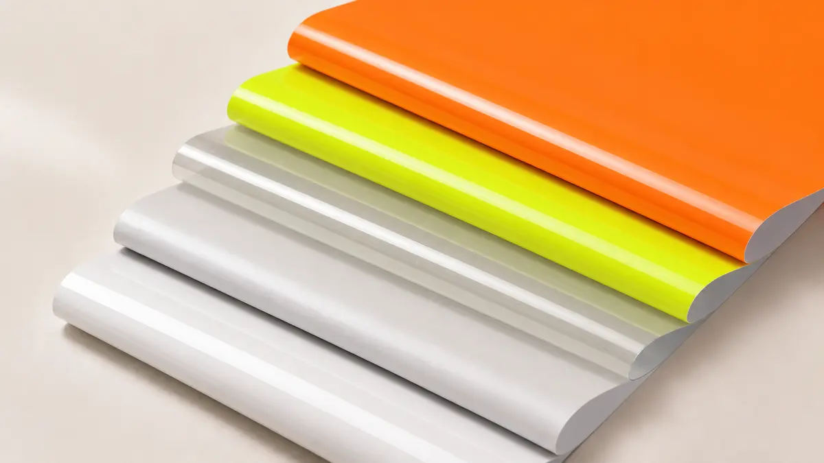 Supports vinyles blancs et fluorescents pour autocollants professionnels