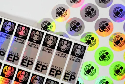 Autocollant iridescent premium à reflets variables