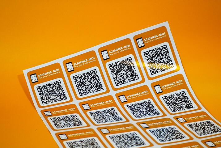 Planches d'étiquettes autocollantes avec incrémentation de QR Codes