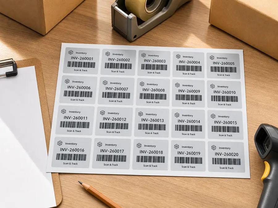 Autocollants codes-barres pour inventaire et contrôle qualité