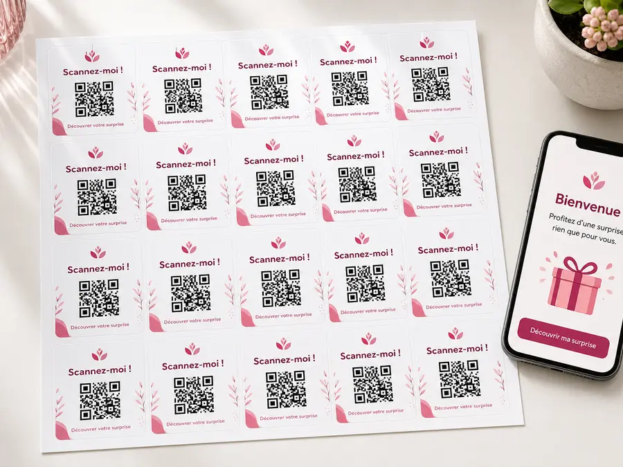 Autocollants QR codes pour fiche de contrôle et suivi